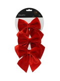 Decoris red Christmas bows set of 3 - British product