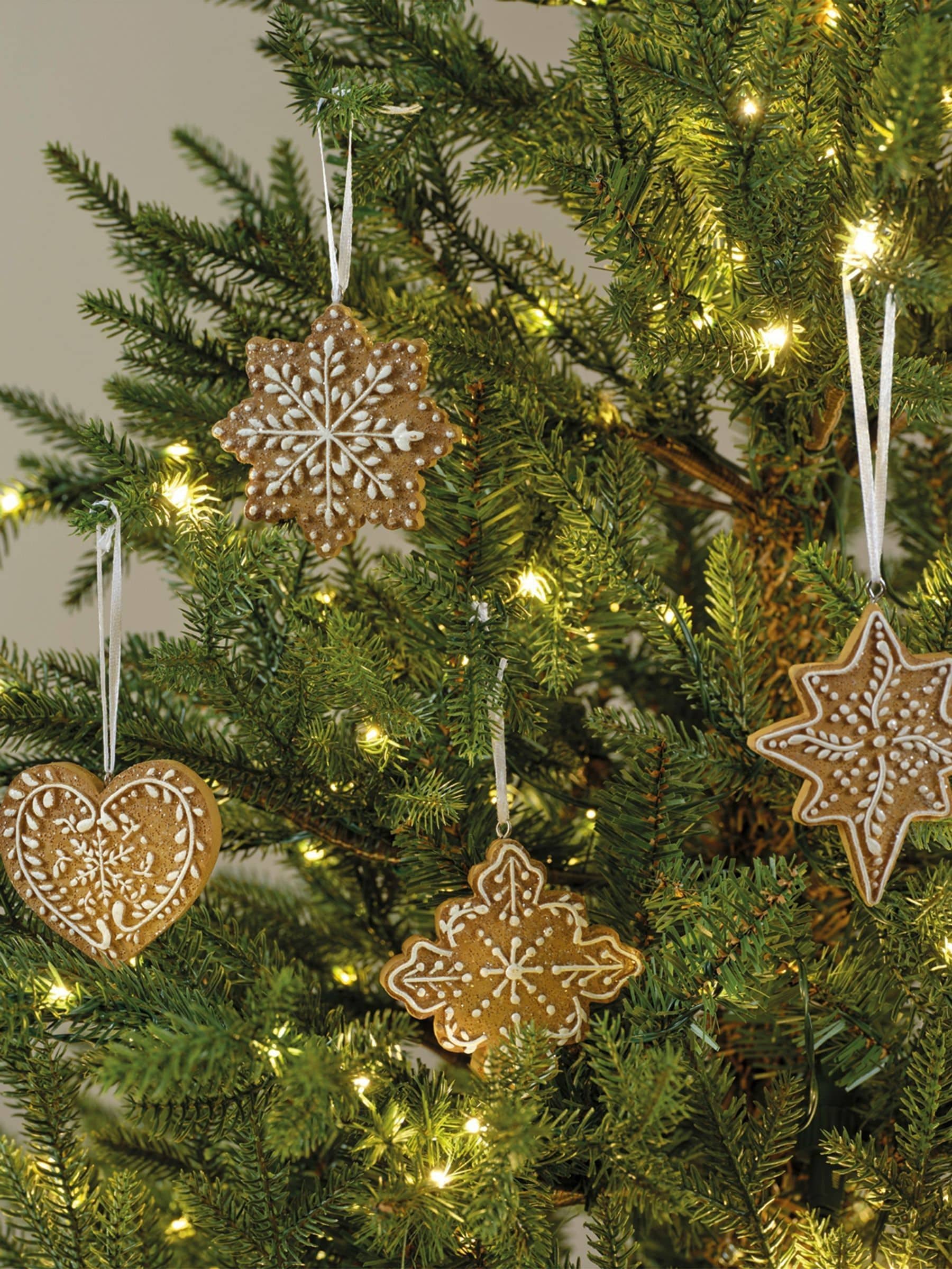 Decoris gingerbread baubles set of 4, UK version