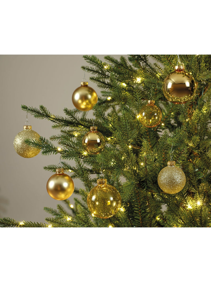 Decoris gold tone glass Christmas baubles pack of 21, imported from the UK