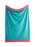 Laurence Llewelyn-Bowen navy velvet throw with floral print (British brand)
