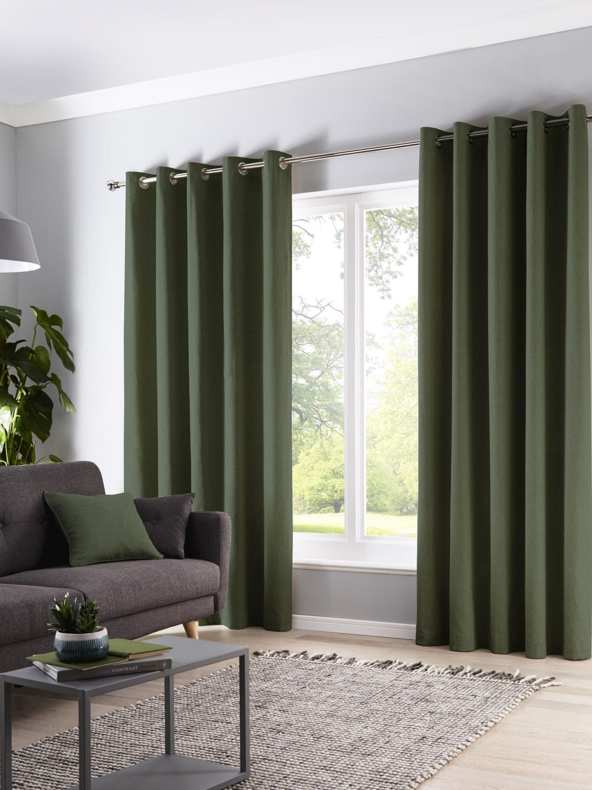 Fusion Cannes bottle green blackout curtains 229x183cm, UK version