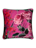 Laurence Llewelyn-Bowen pink velvet floral cushion (British brand)