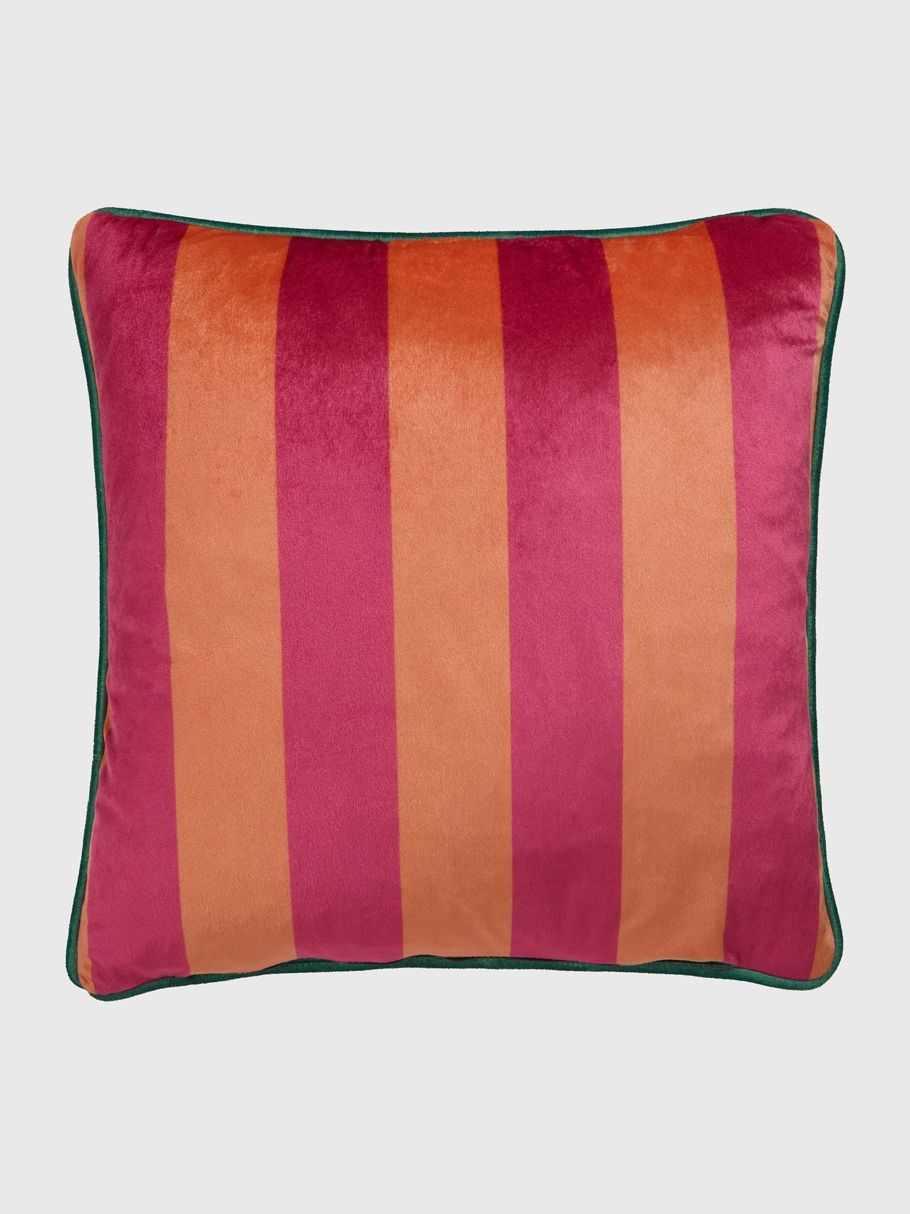 Laurence Llewelyn-Bowen pink velvet floral cushion (British brand)