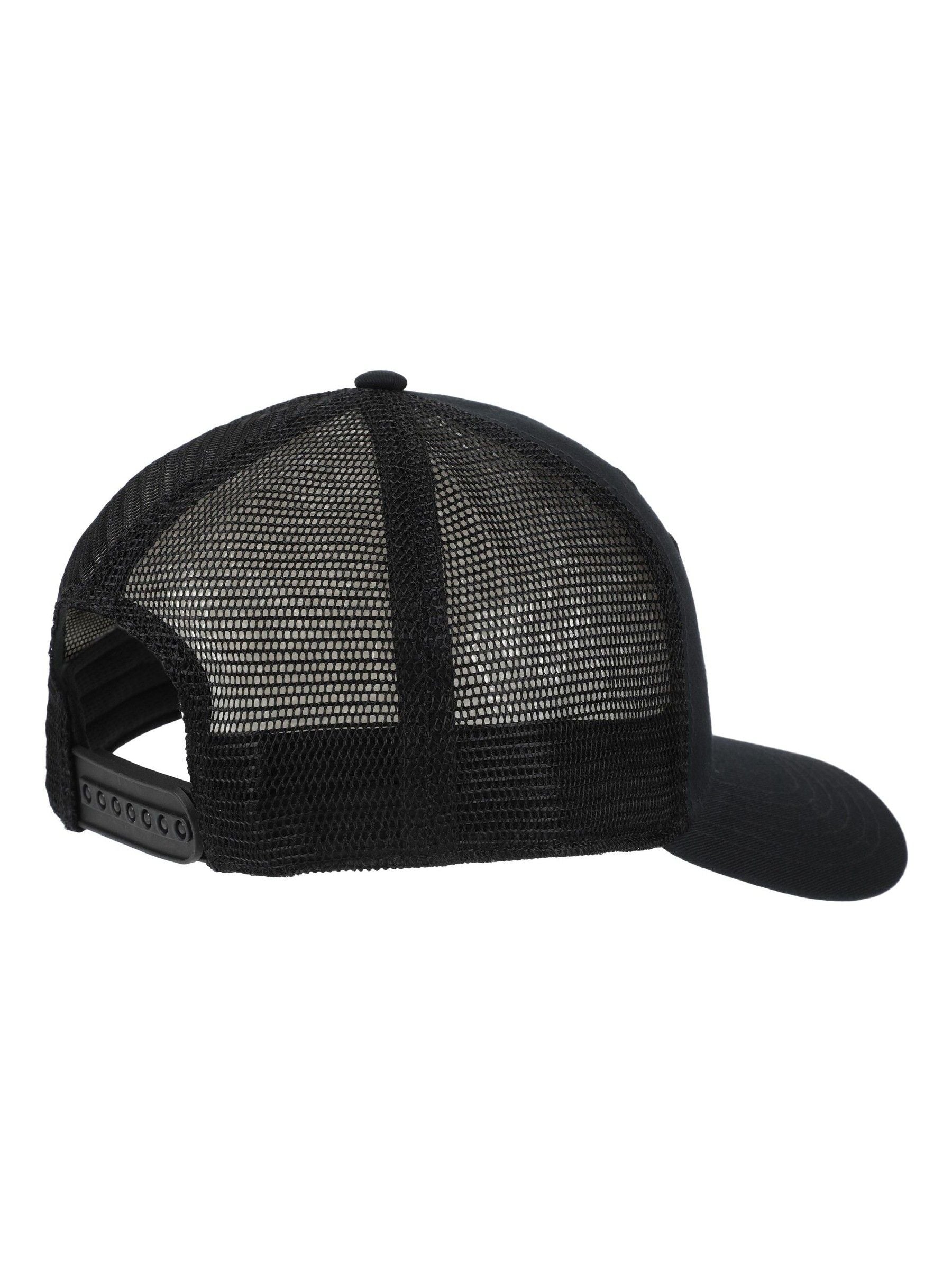 New Balance black stacked patch logo trucker hat, UK version