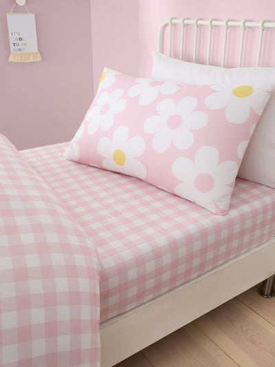 Drap-housse Bedlam Pink Retro Daisy Facile d'entretien 25cm
