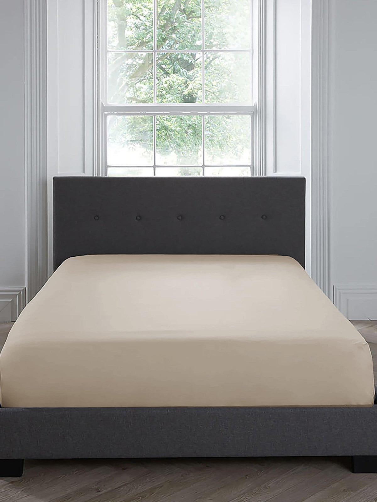 Appletree natural plain dye cotton deep fitted bed sheet - British product