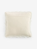 Shabby Chic natural crochet scallop edge cushion 43x43cm, UK version