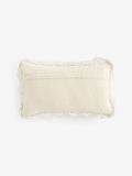 Shabby Chic natural crochet scallop edge cushion 43x43cm, UK version