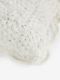 Shabby Chic natural crochet scallop edge cushion 43x43cm, UK version