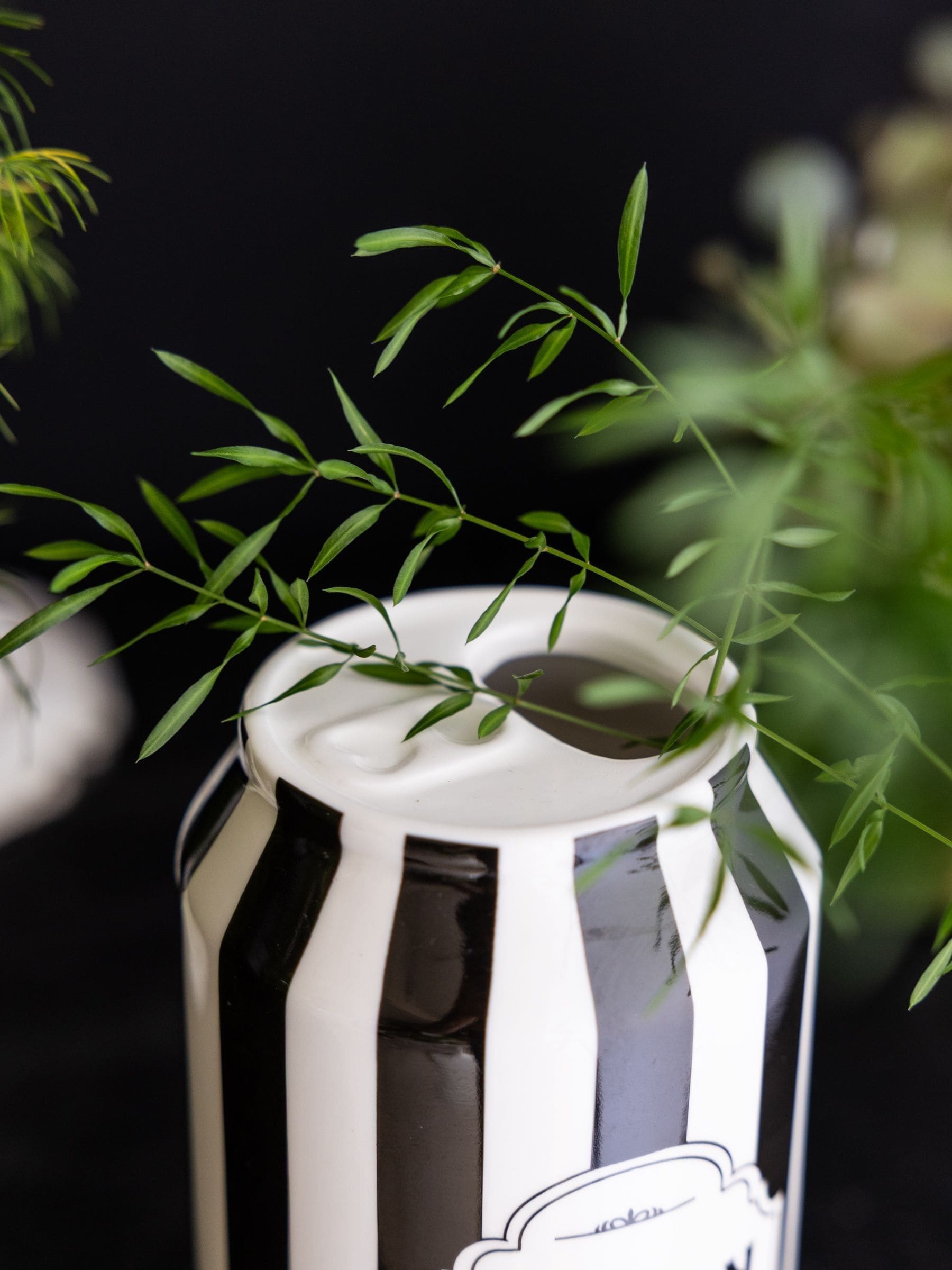 Rockett St George Black White Stripe Poison Can Ornament, imported from the UK