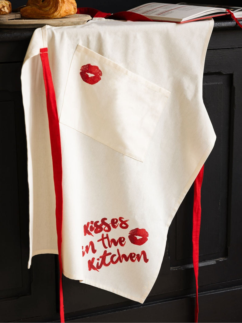 Rockett St George red lipstick apron, imported from the UK