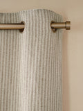 Natural Brushed Stripe Super Thermal Eyelet Curtains