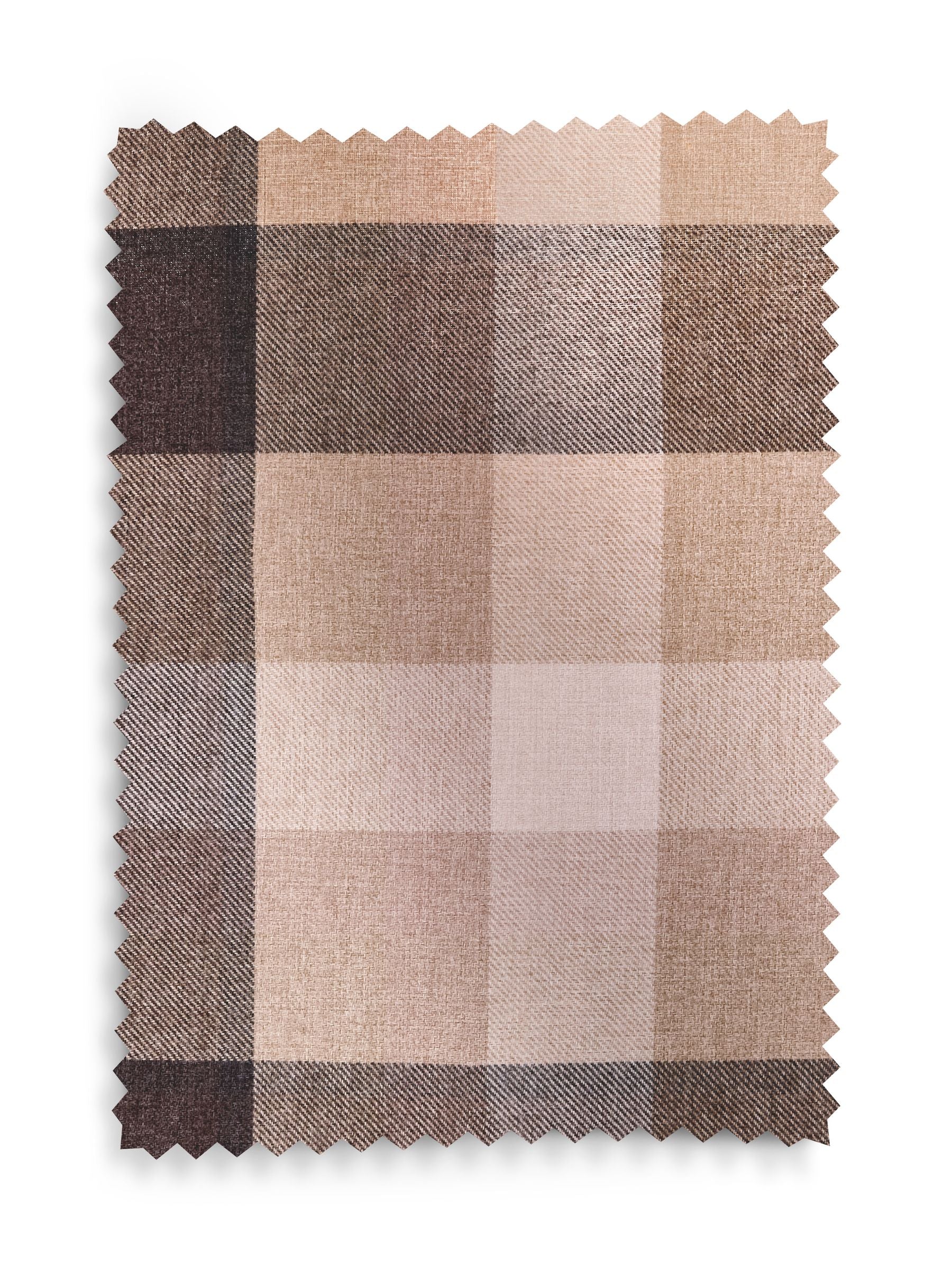 Natural brushed check lined eyelet curtains, imported from the UK