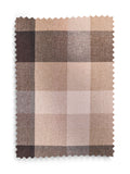 Natural brushed check lined eyelet curtains, imported from the UK