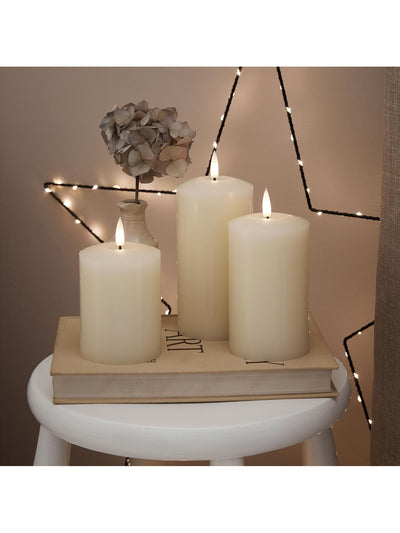 Neste Lights4fun Naturlig TruGlow® Oppladbar LED Søylekandle Trio - Kjøp online hos McGrocer