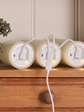 Lights4fun Natural TruGlow rechargeable LED pillar candle trio 15cm, UK version