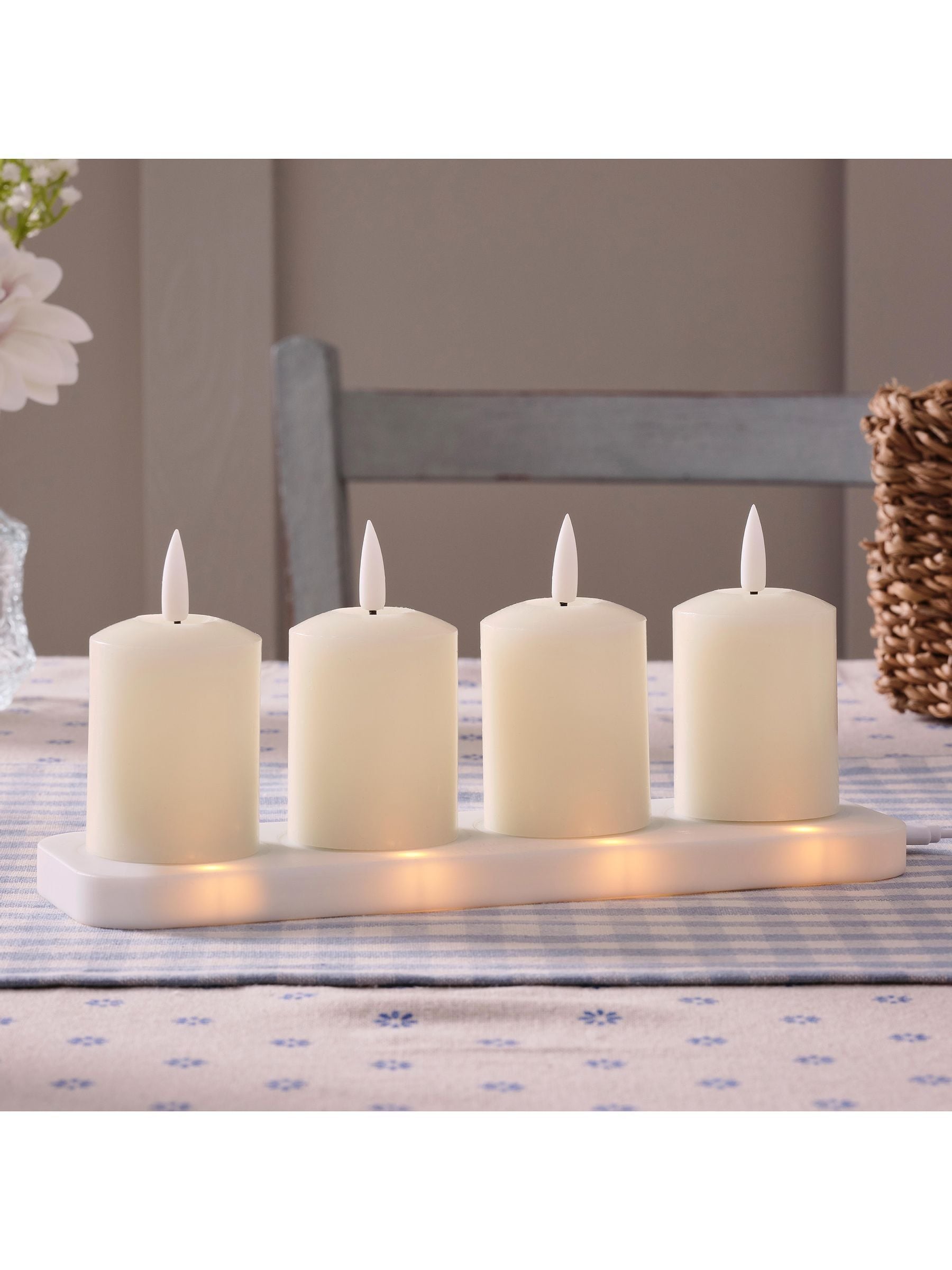 Lights4fun Natural Rechargeable TruGlow Votive Candles 6.5cm, UK version