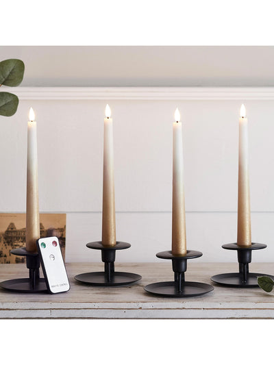 Set de 4 bougies coniques LED TruGlow Bronze Ombré Lights4fun 22 cm