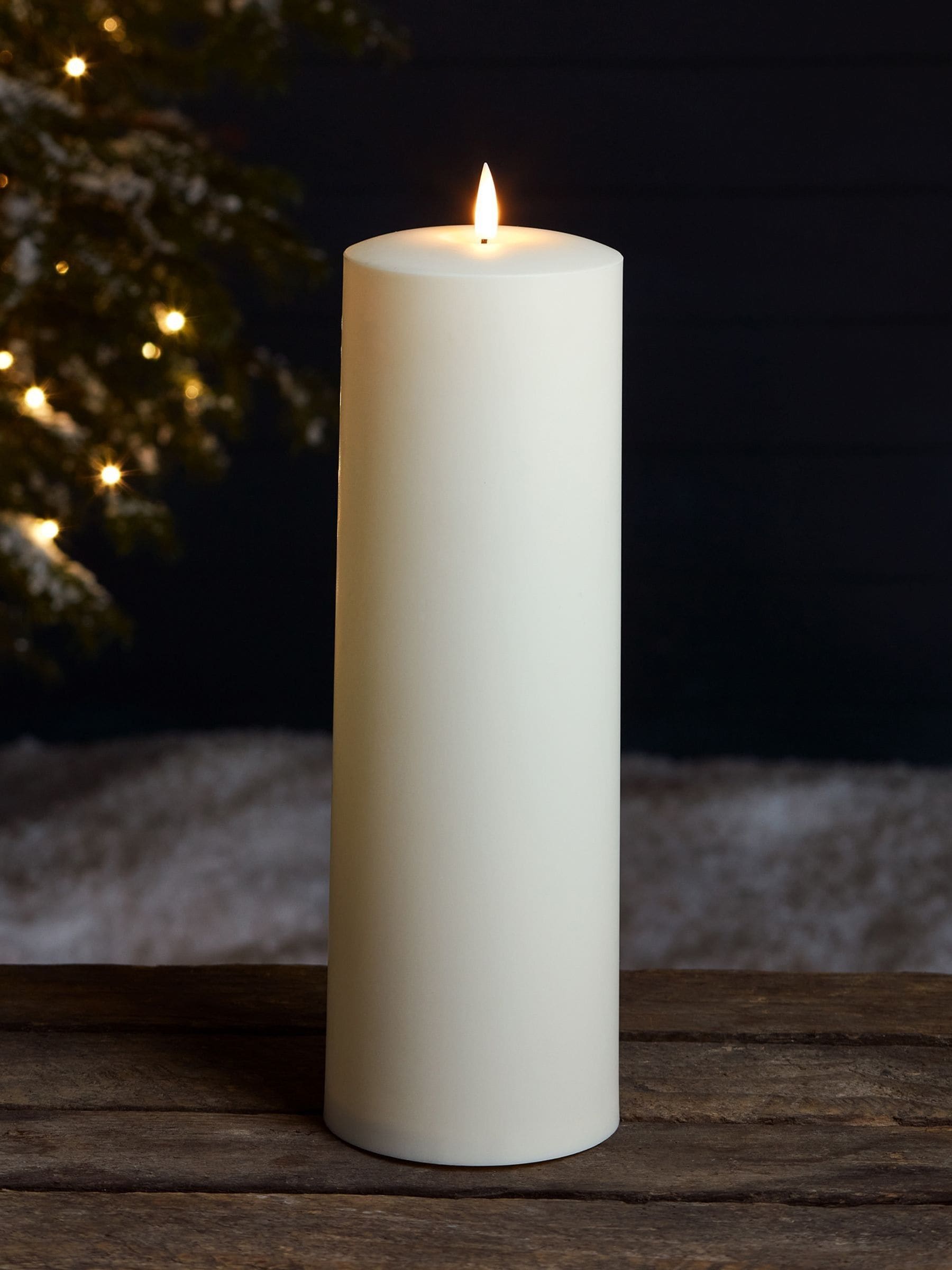 Lights4fun Natural TruGlow waterproof outdoor candle 30cm, UK version