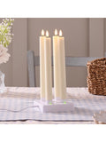 Lights4fun set of 4 natural rechargeable taper candles 25 cm, UK version