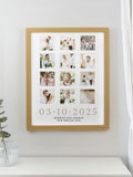 PMC white burgundy personalised photo frame, UK version