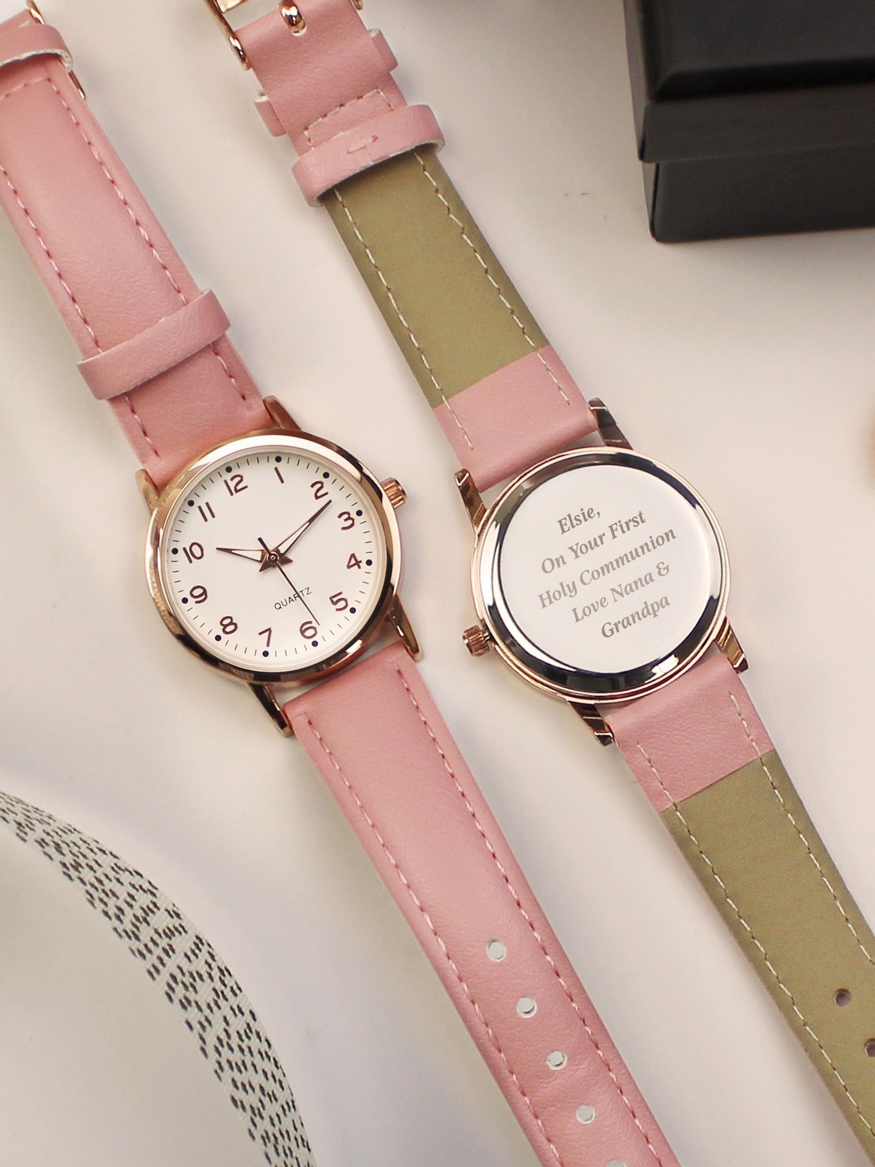 PMC personalised girls watch pink strap - imported from the UK