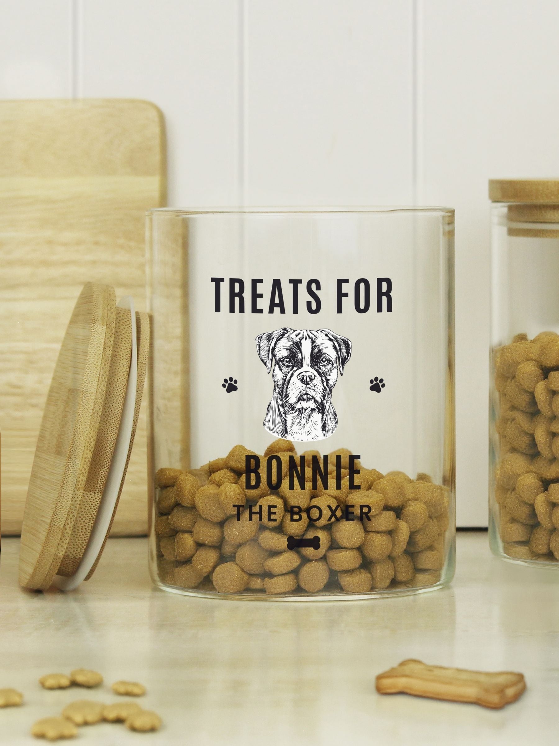 PMC personalised dog breed treat jar 13cm, UK version