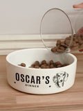 PMC personalised ceramic dog bowl with breed illustration (British brand)