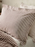Yard Hebden Melange Stripe Olive Green 100% Cotton Pillowcases (Set of 2)