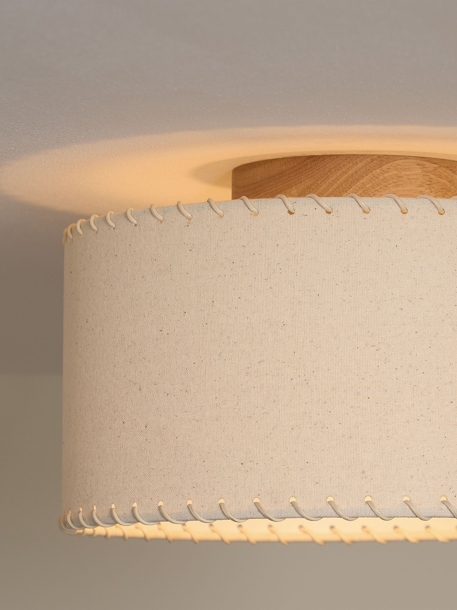MADE.COM Neutra cream wood flush light 34cm, UK version