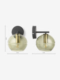 MADE.COM Mika wall light black metal green ribbed glass (British brand)