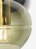 MADE.COM Mika wall light black metal green ribbed glass (British brand)