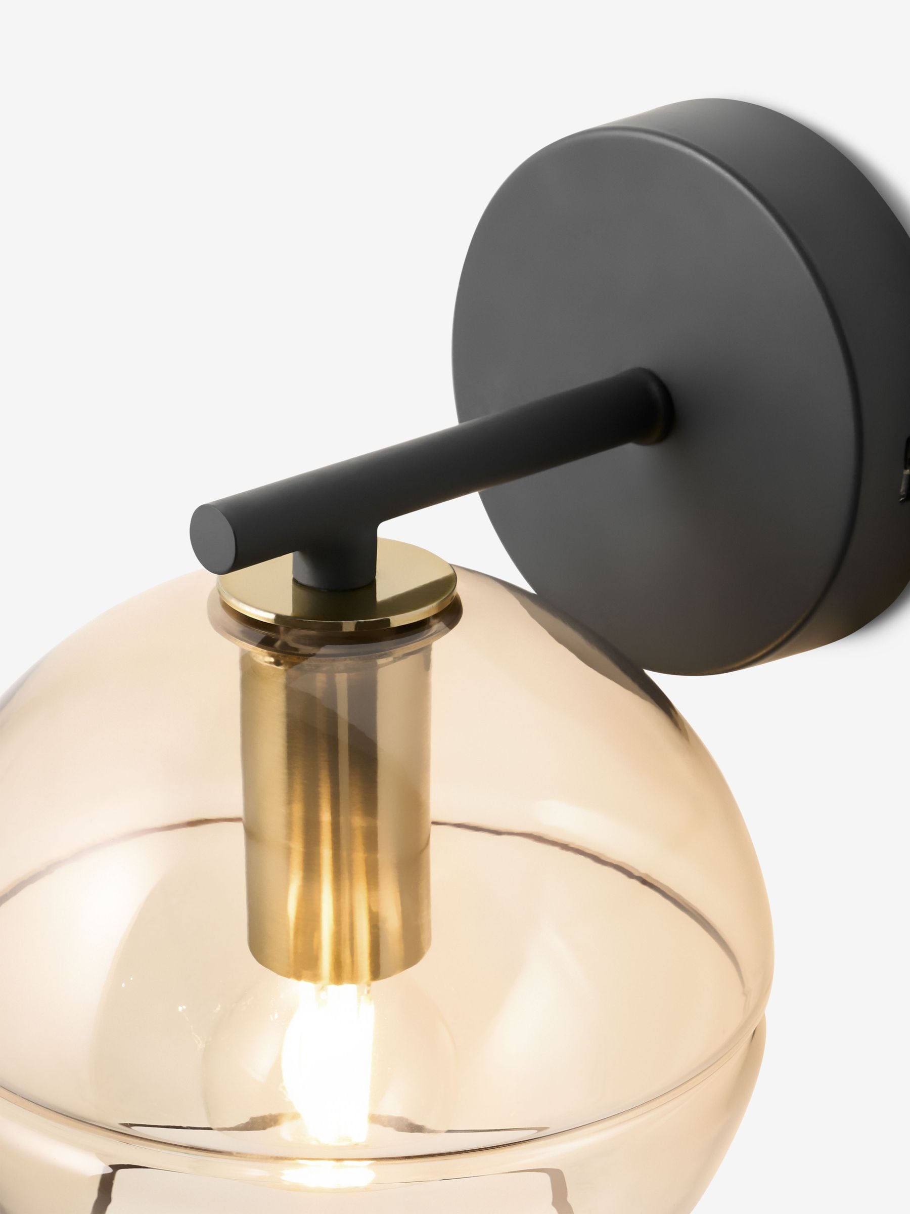 MADE.COM Black/Champagne Mika Wall Light
