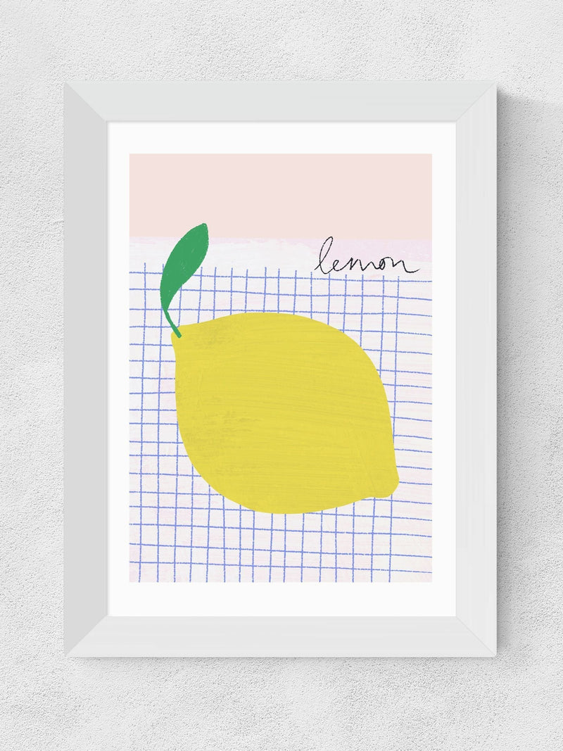 East End Prints White Big Lemon Framed Art Print - British product