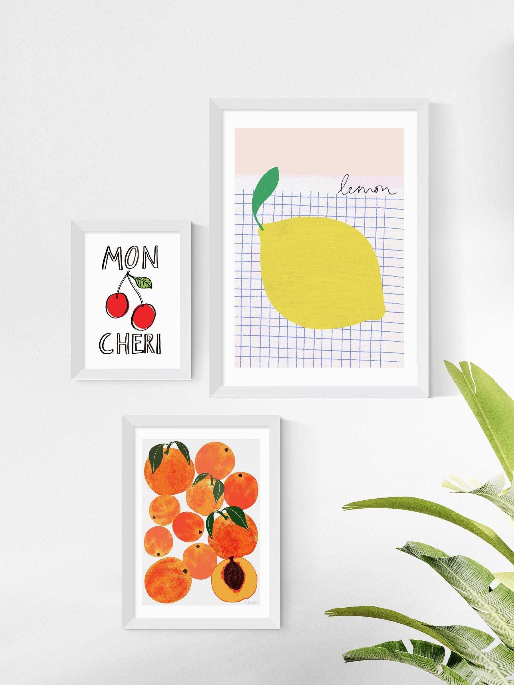 East End Prints White Big Lemon Framed Art Print - British product