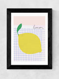 East End Prints black big lemon framed art print, imported from the UK