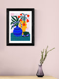 East End Prints white tulips coffee framed art print - British product