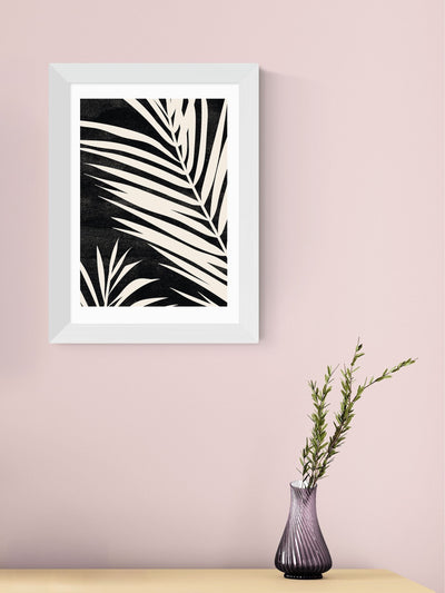 East End Prints White Moody Palm Fronds Framed Art Print