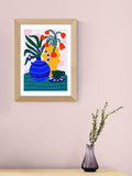 East End Prints White Tulips and Coffee Framed Art Print