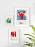 East End Prints white lobster framed art print, imported from the UK