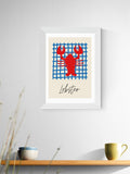 East End Prints white lobster framed art print, imported from the UK