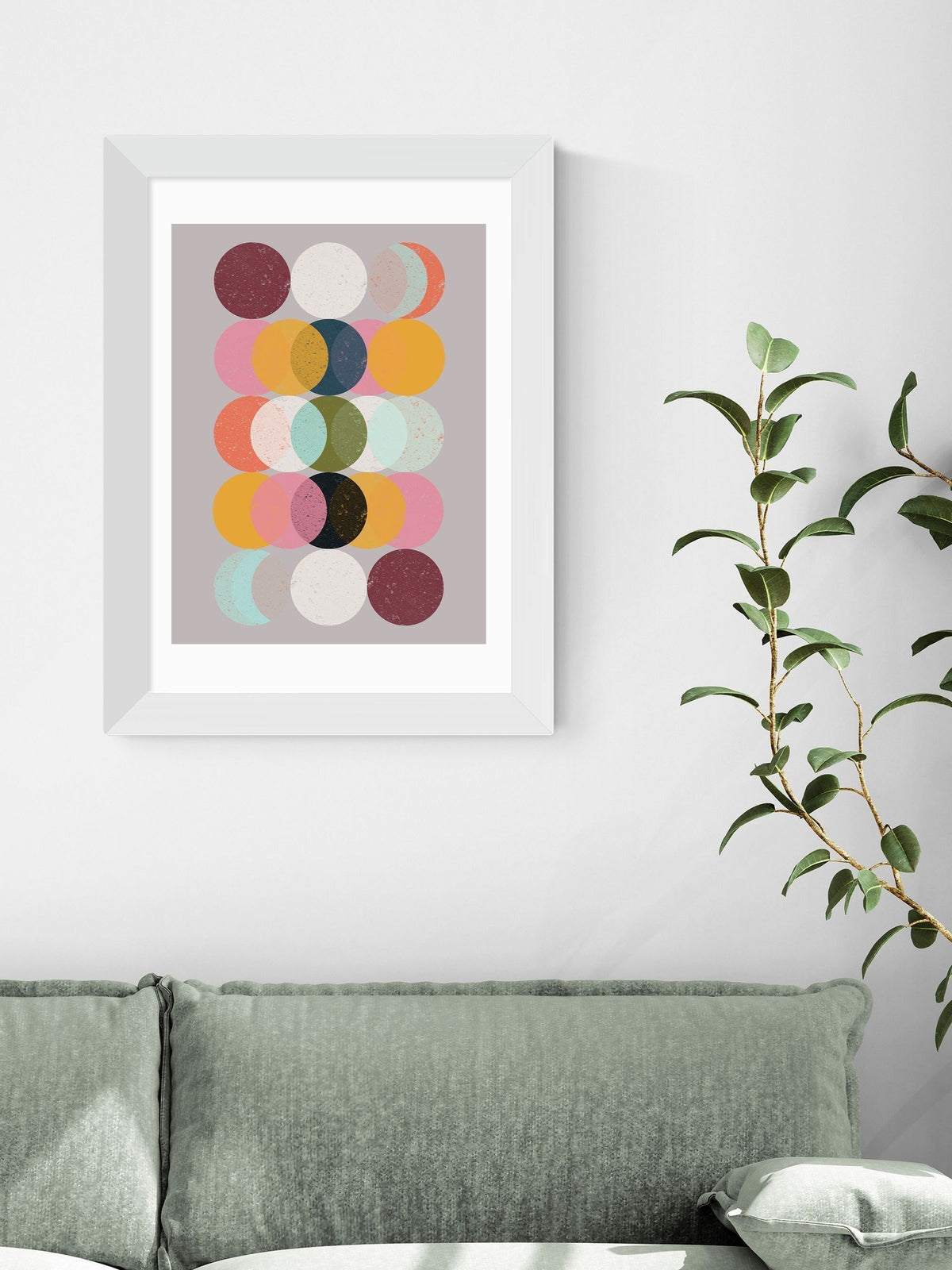 East End Prints White Moods and Moons Framed Art Print