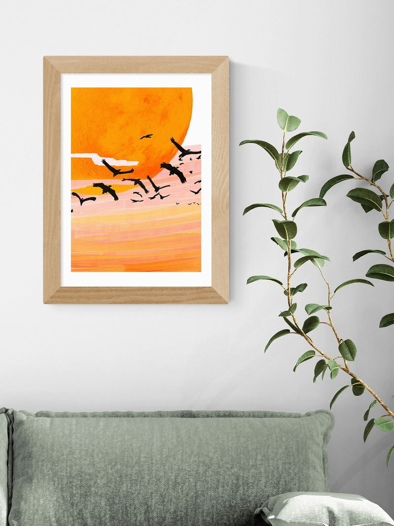 East End Prints Oak Time Flies framed art print - British product
