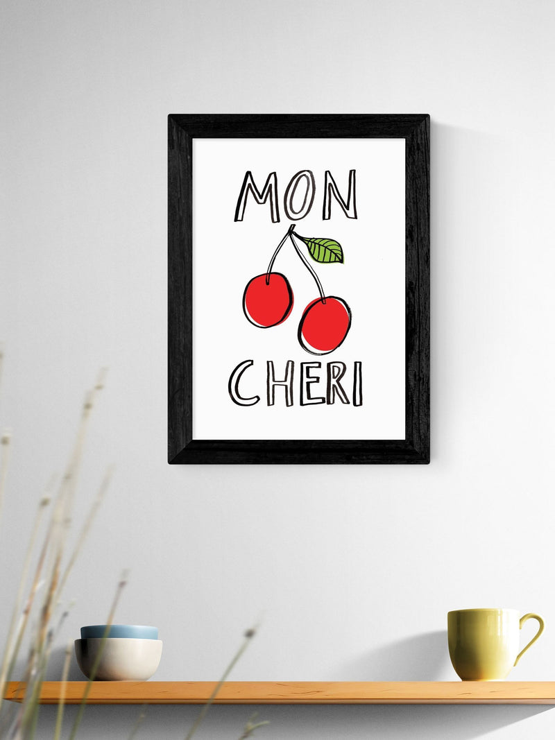 East End Prints Black Mon Cheri framed art print - British product