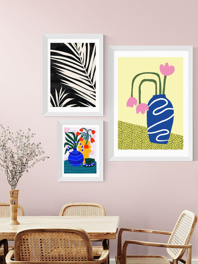 Next East End Prints White Wilted Flowers Framed Art Print- Buy online at McGrocer