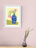 East End Prints white wilted flowers framed art print - British product