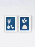 East End Prints White Cyanotype Still Life Framed Art Print