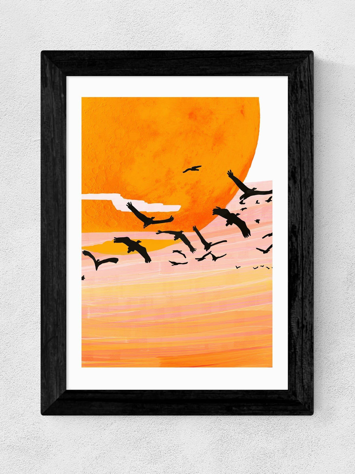 East End Prints Black Time Flies framed art print - British product