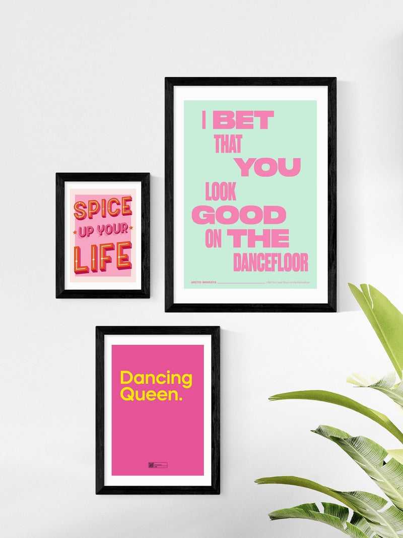 East End Prints Black Dancefloor by HollieGraphik framed art print - British product