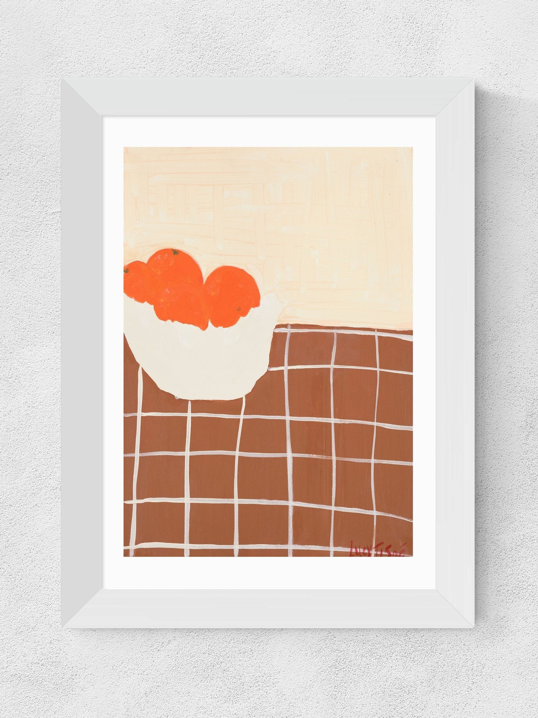 East End Prints White Oranges Framed Art Print